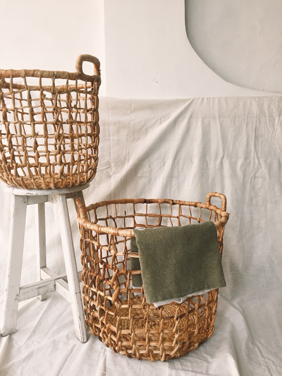 Set of 2 Wicker Basket Storage