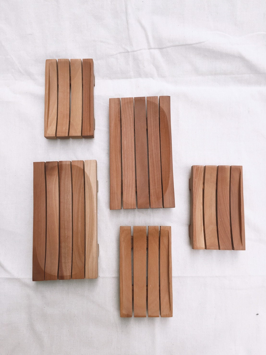 Stripes Wooden Soap Dish