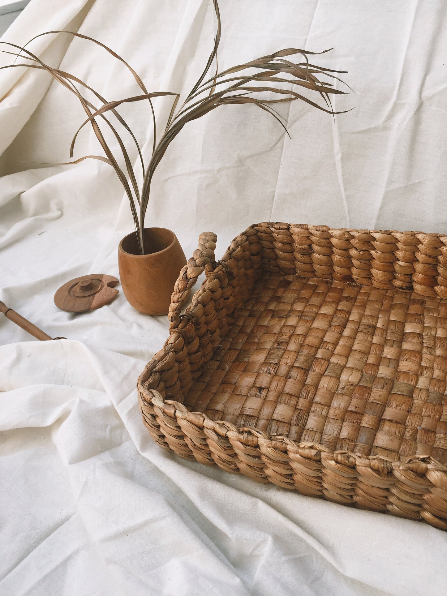 Square Water Hyacinth Tray