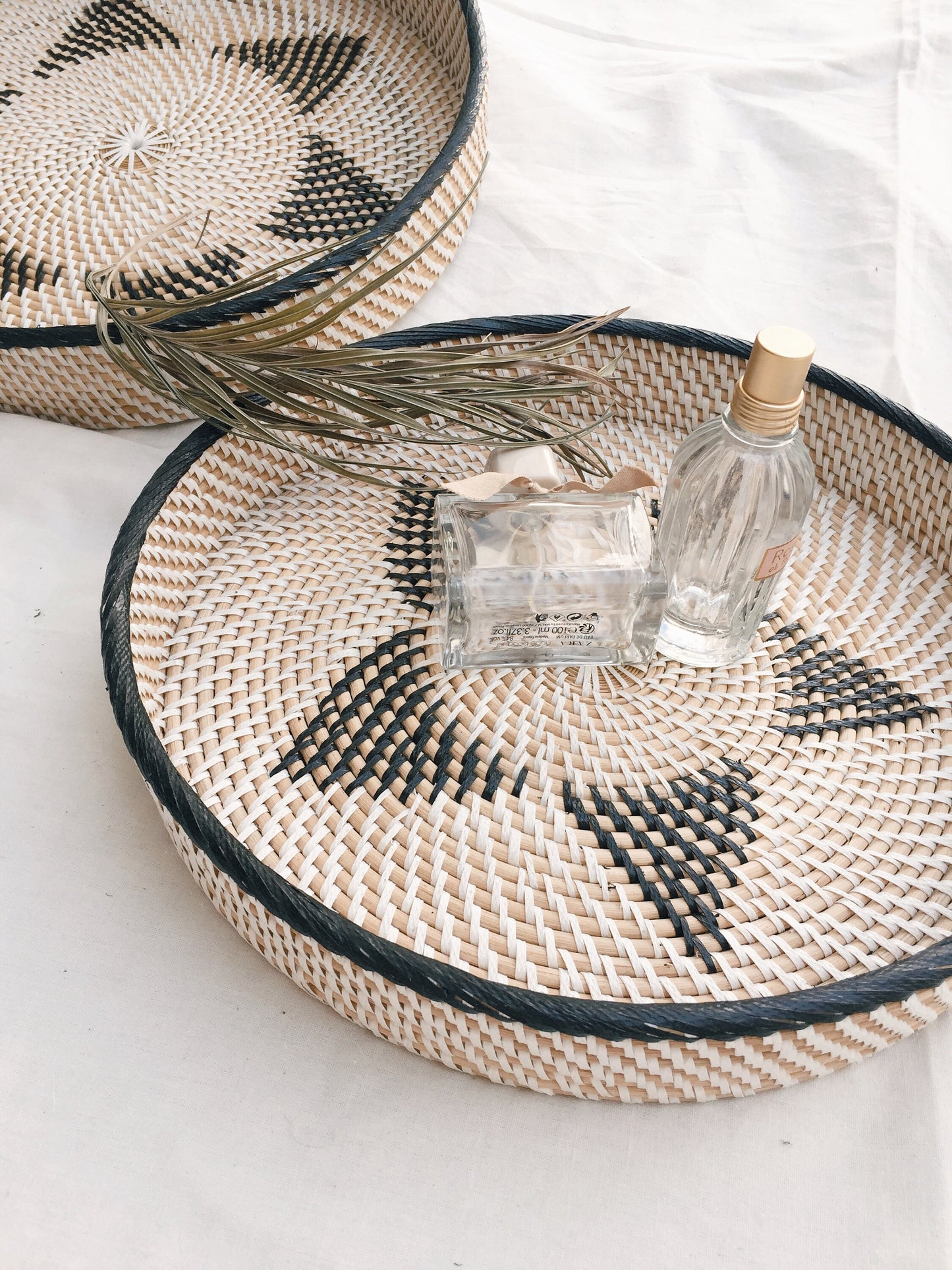 Set of 2 Bali Rattan Tray