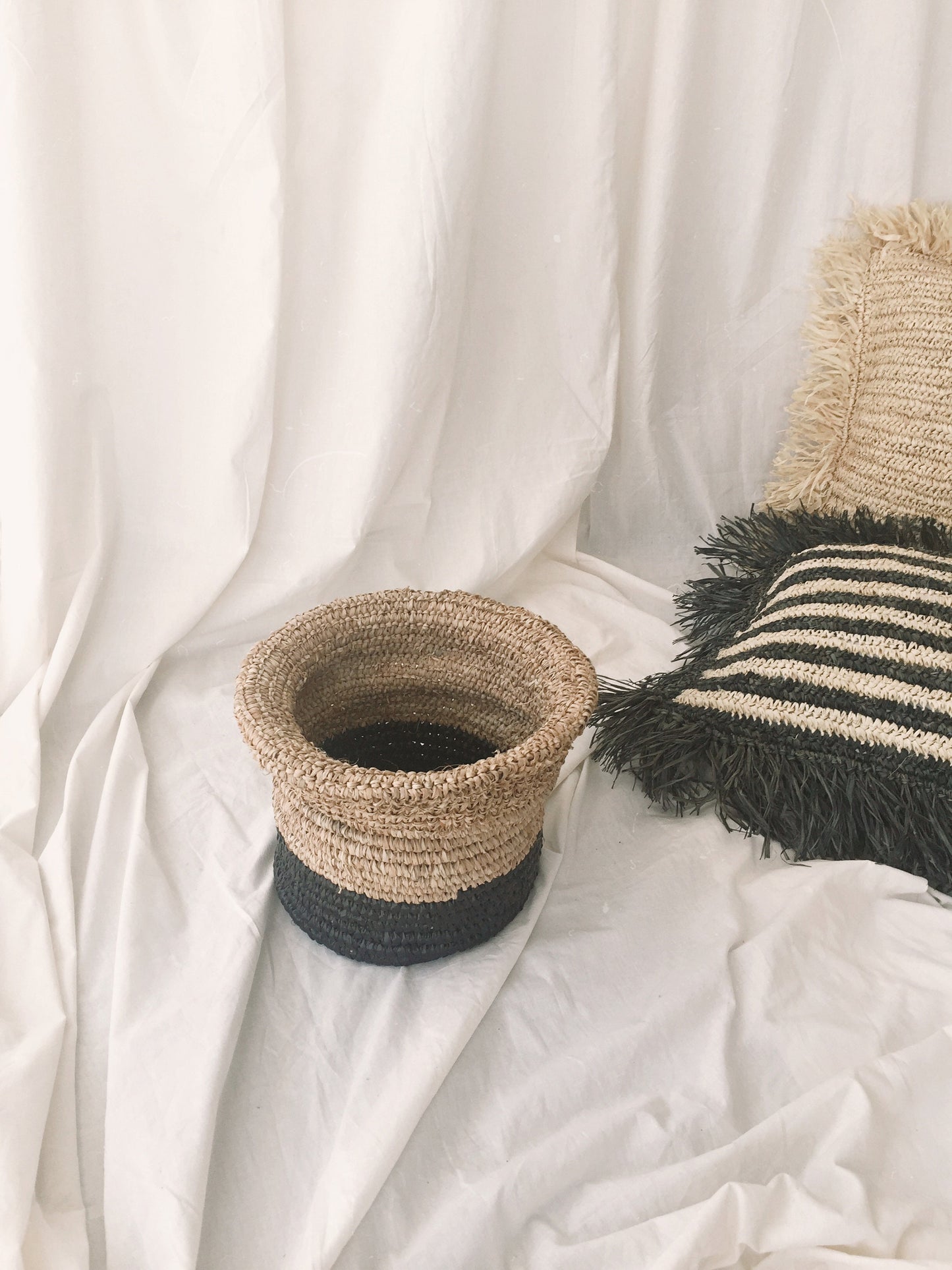 Raffia Two Tone Basket