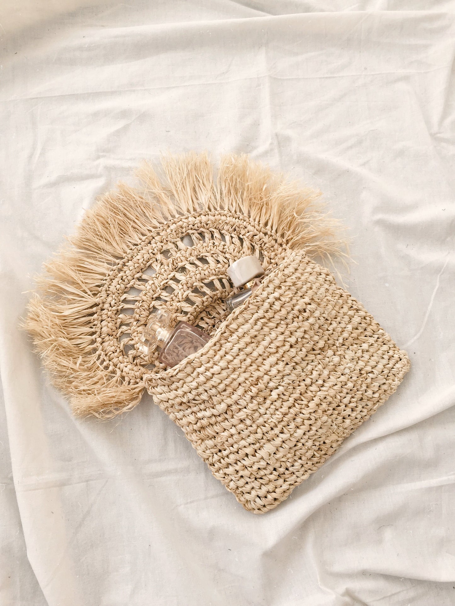 Wicker Raffia Clutch
