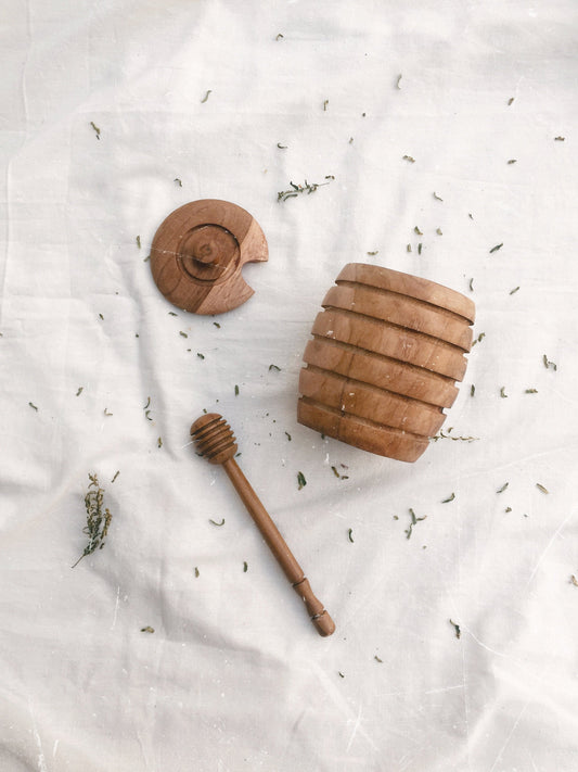 Wooden Honey Jar