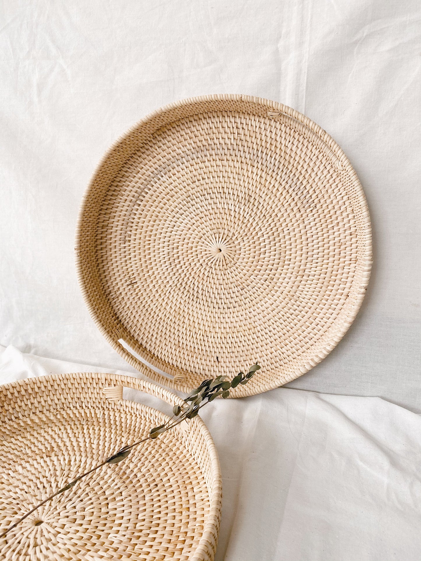 Set of 2 Rattan Tray