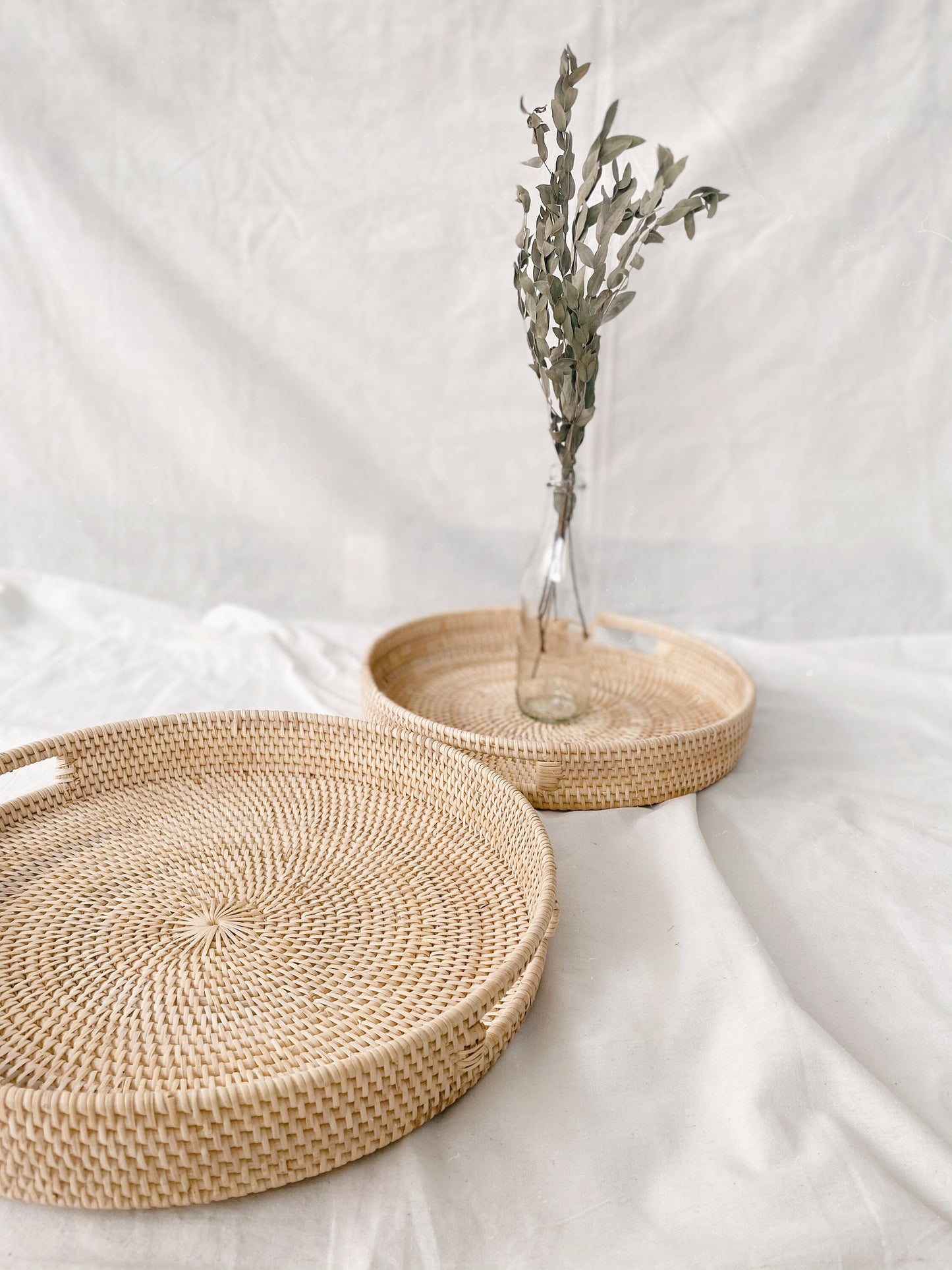 Set of 2 Rattan Tray