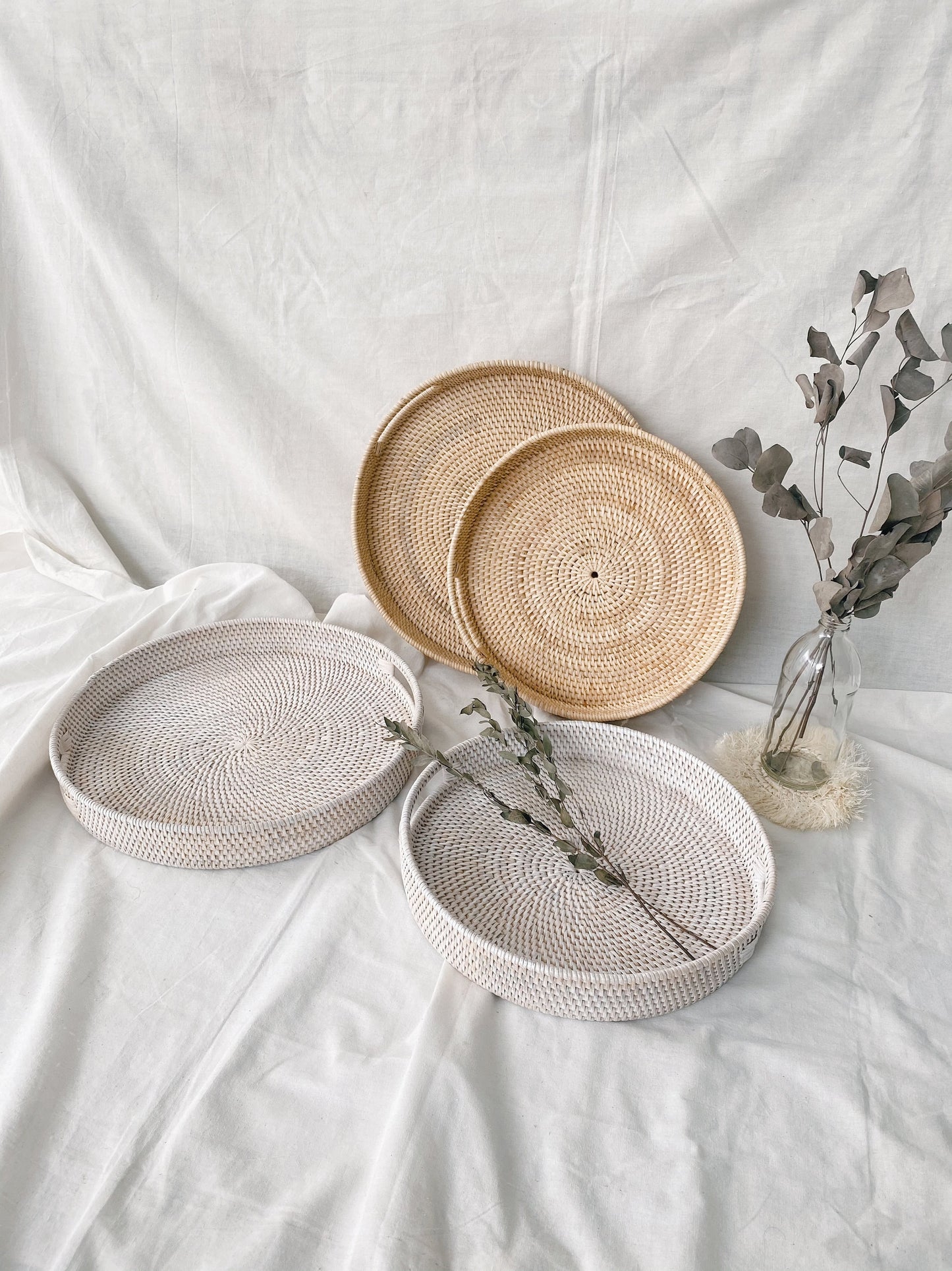 Set of 2 Rattan Tray