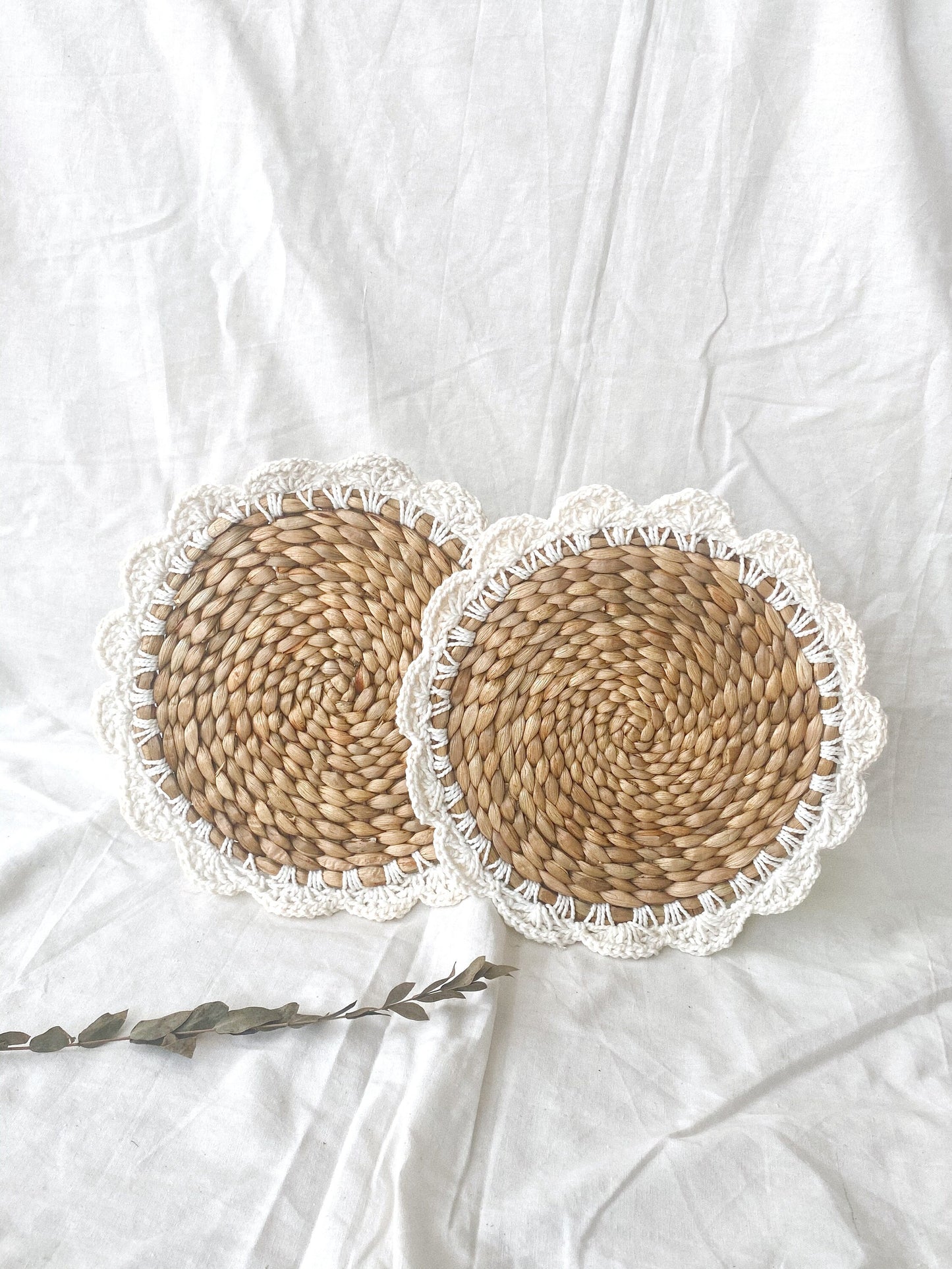 Water Hyacinth Flowers Macrame Placemats