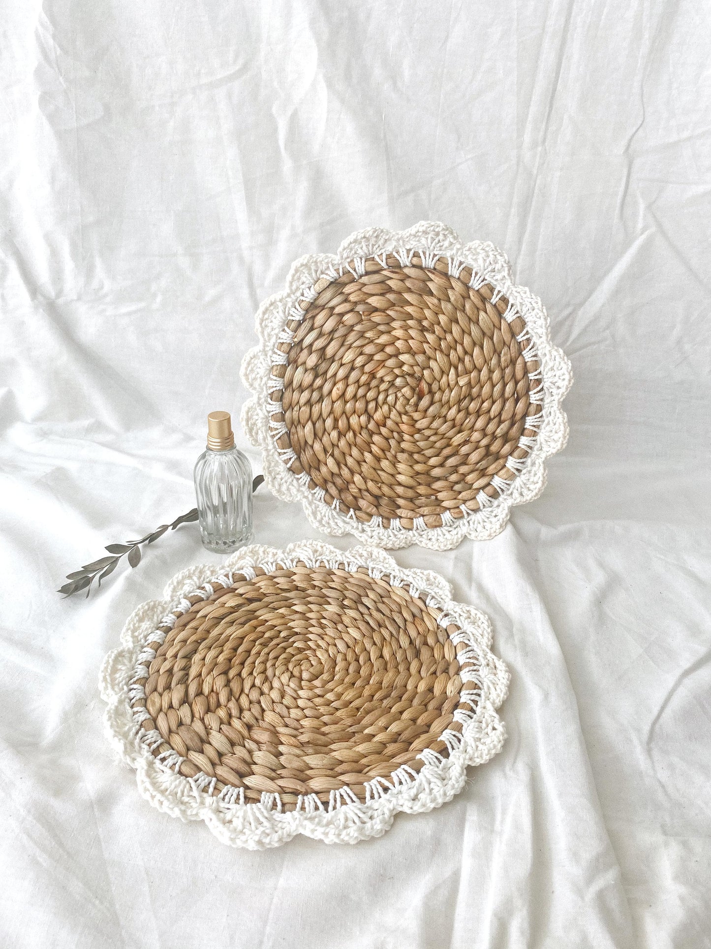 Water Hyacinth Flowers Macrame Placemats
