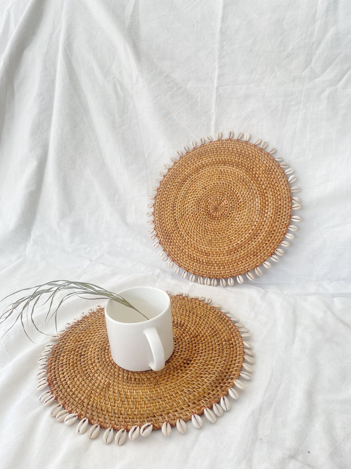 Brown Rattan Shell Placemats