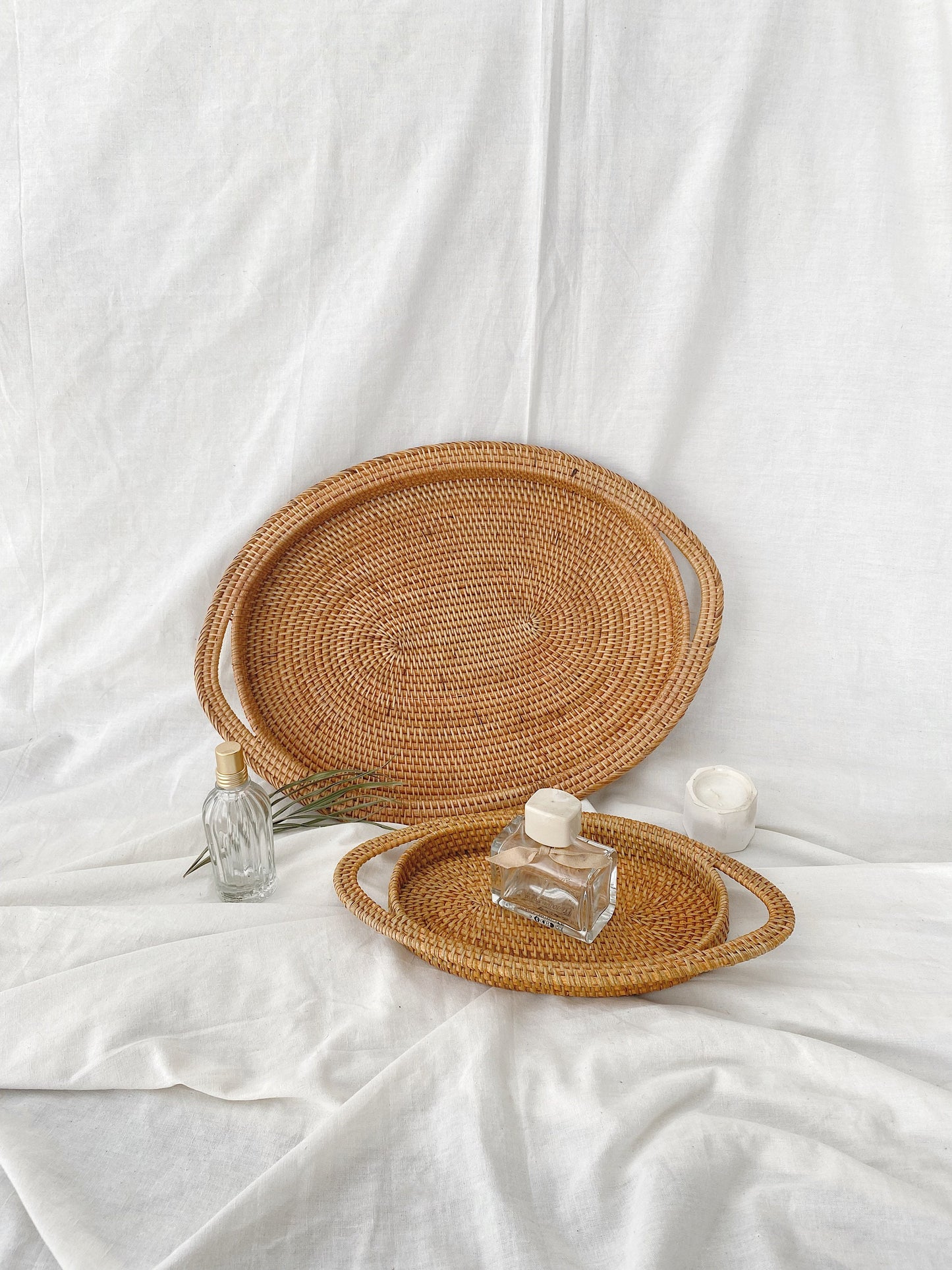 Flat Oval Rattan Tray
