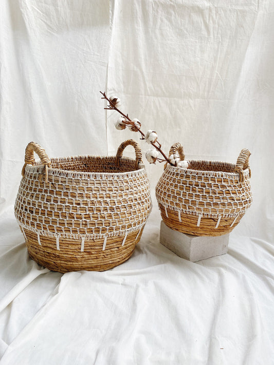Set of 2 Banda Macrame Baskets