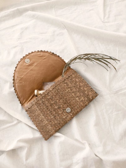 Shell Wicker Clutch
