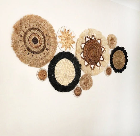 Set of 10 Boho Hanging Wall Decor