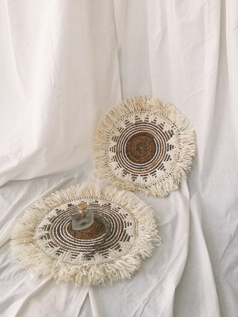 Set of 9 Boho Wall Basket and Wall Decor