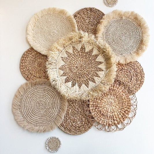 Set of 12 Boho Wall Basket and Wall Decor