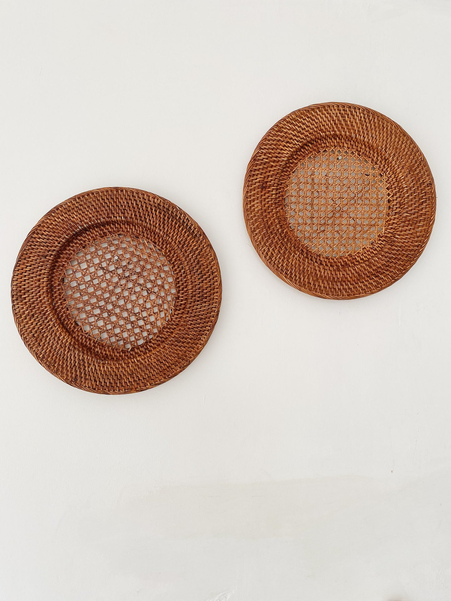 Dark Brown Rattan Plate Chargers