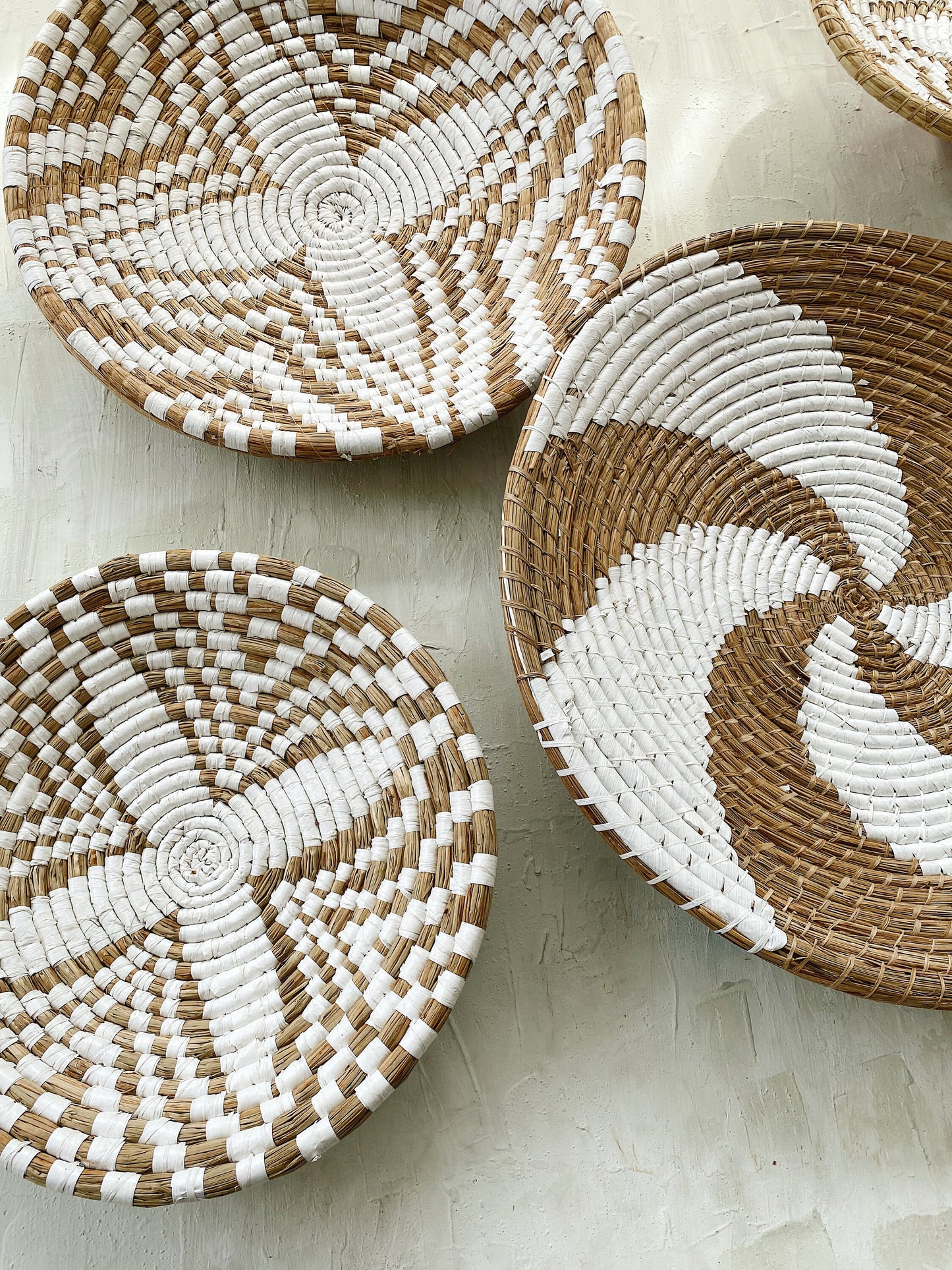 Set of 4 Big Boho Wall Basket & Wall Decor