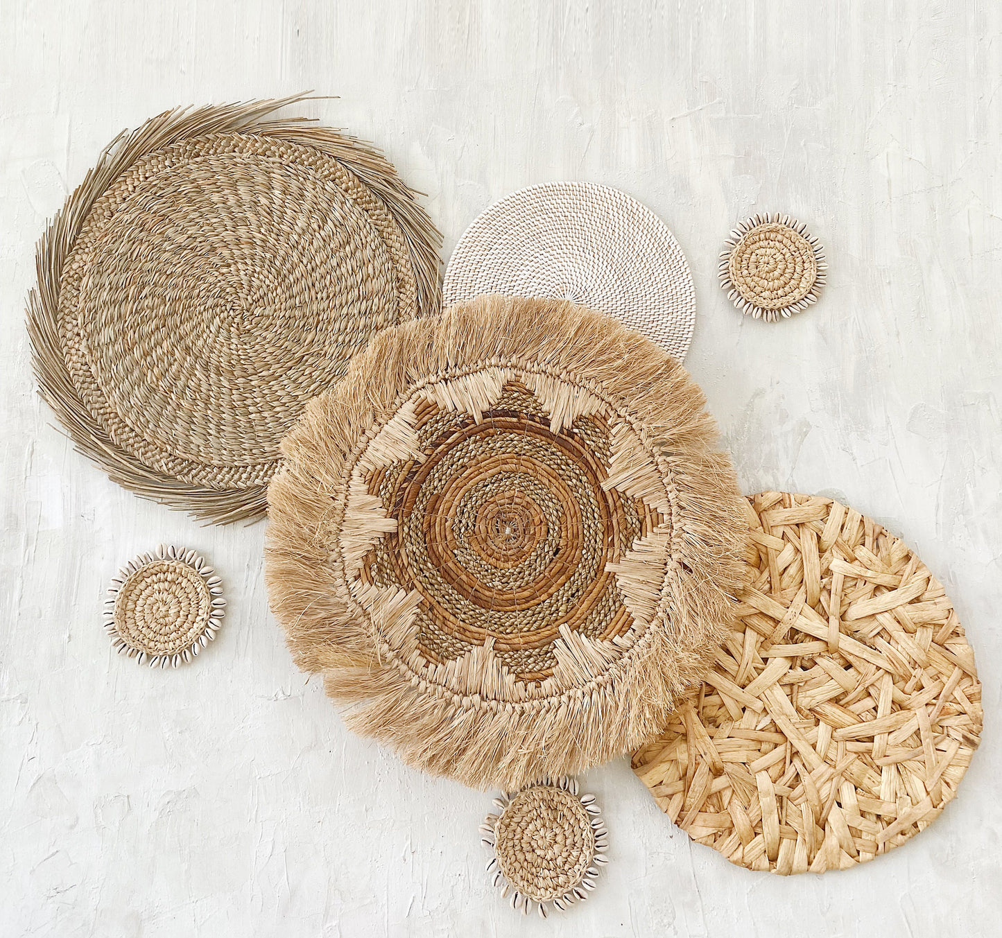 Set of 7 Natural Wall Basket