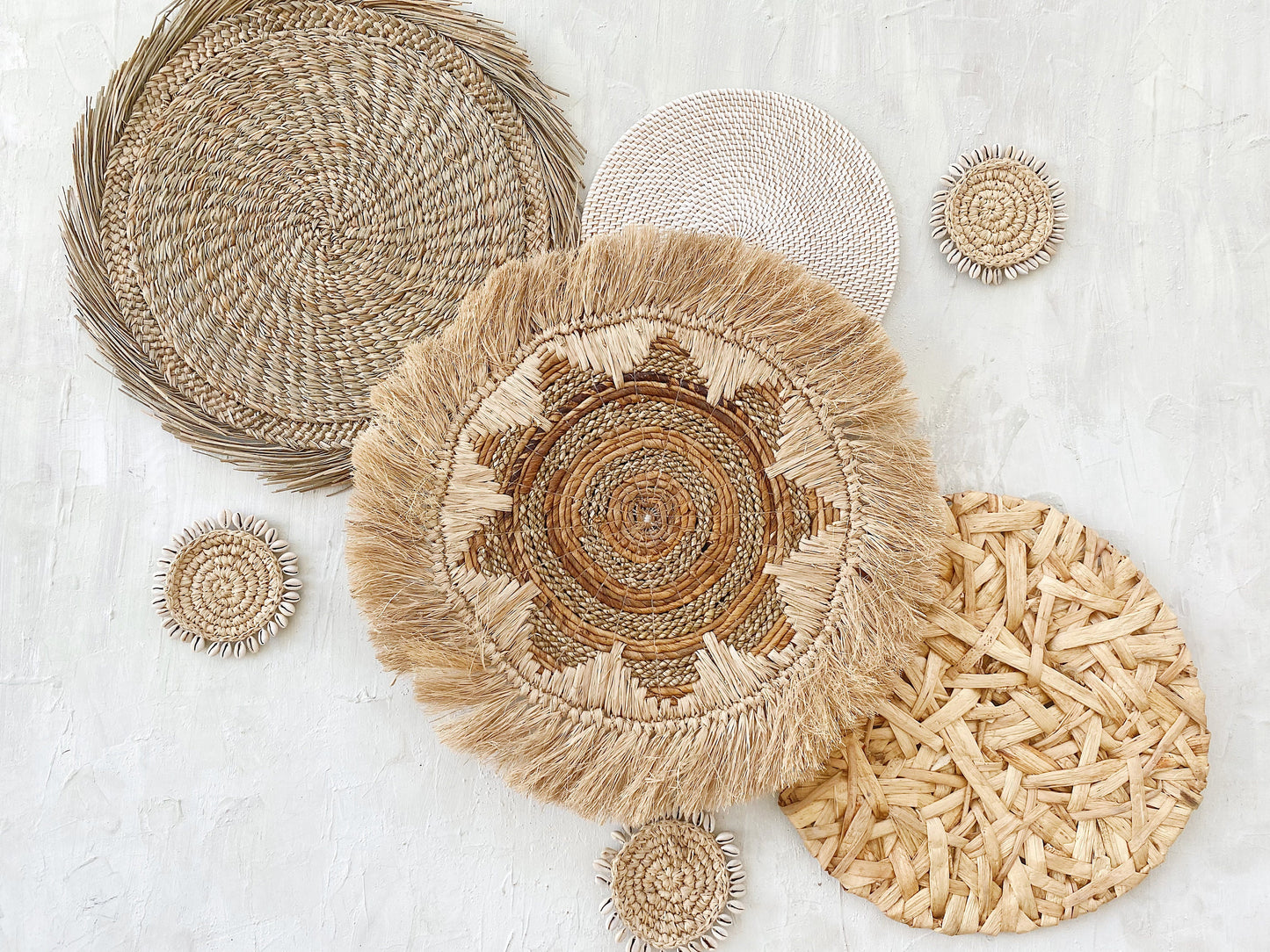 Set of 7 Natural Wall Basket