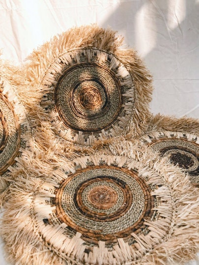 Set of 7 Natural Wall Basket