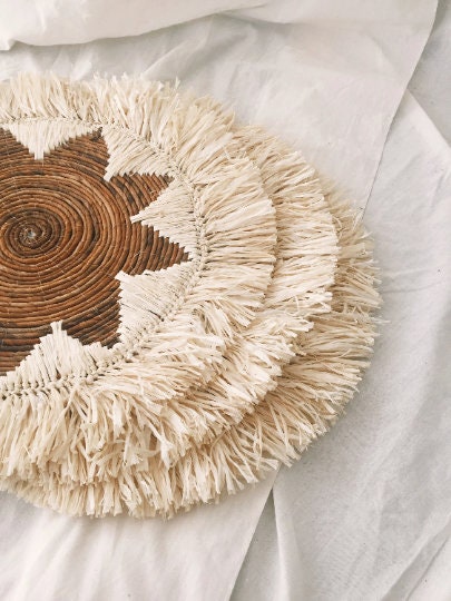 Set of 6 Wall Basket with Fringe