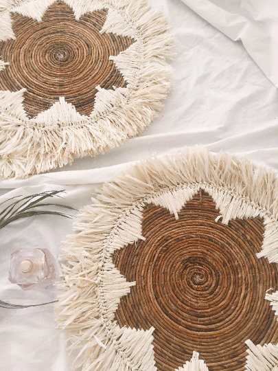 Set of 9 Boho Wall Basket & Wall Decor