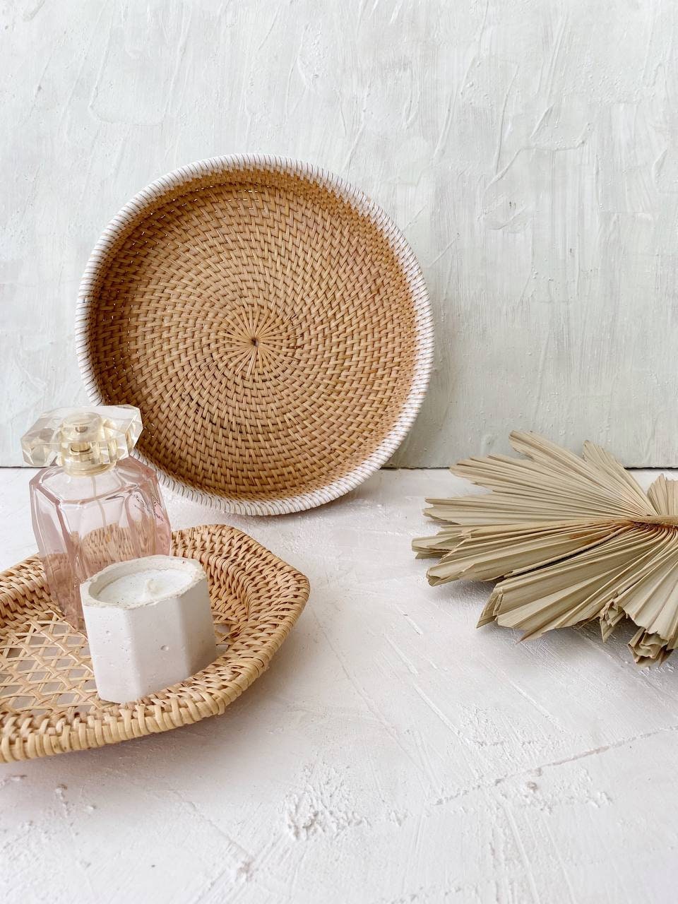 Lombok Round Rattan Tray