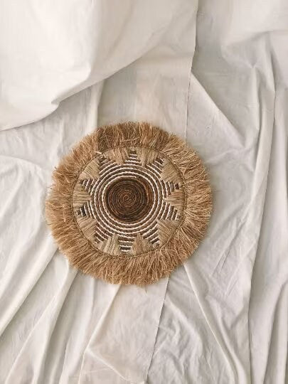 Set of 7 Boho Wall Basket with Fringe