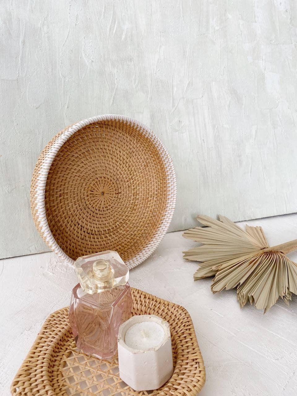 Lombok Round Rattan Tray