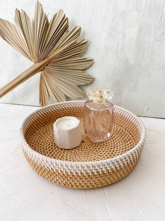 Lombok Round Rattan Tray