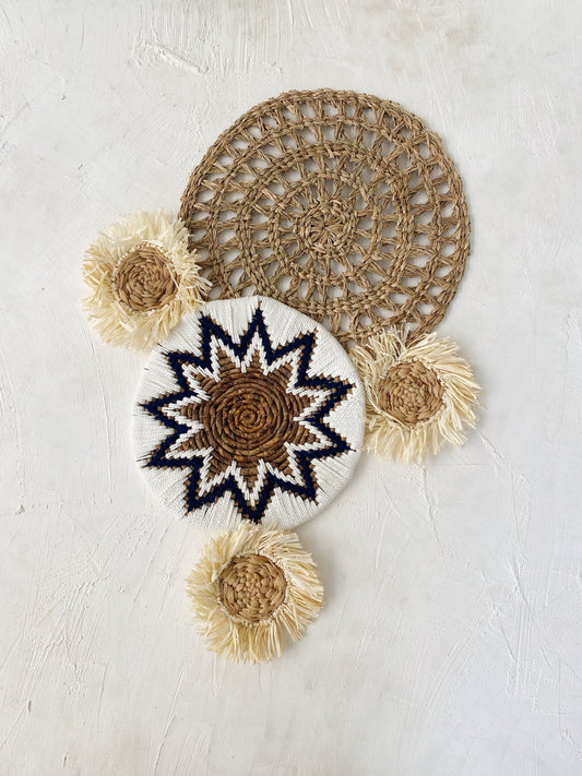 Set of 5 Boho Wall Basket with Fringe