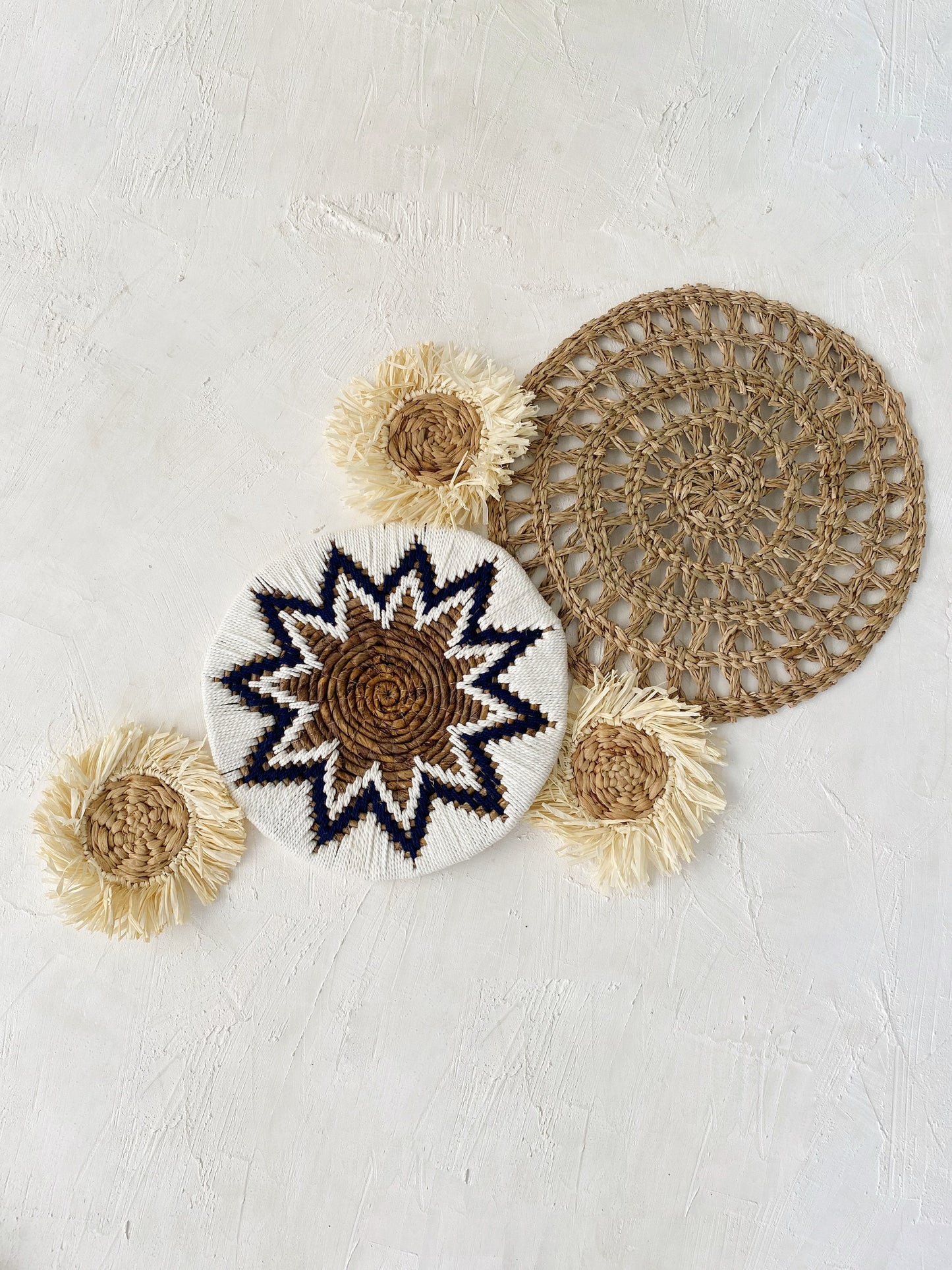 Set of 5 Boho Wall Basket with Fringe