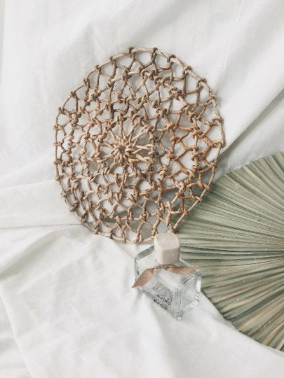 Set of 4 Boho Natural Wall Basket with Fringe