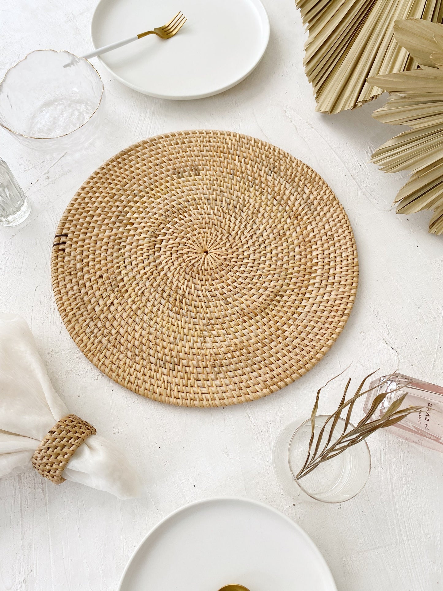 Natural Round Rattan Placemats