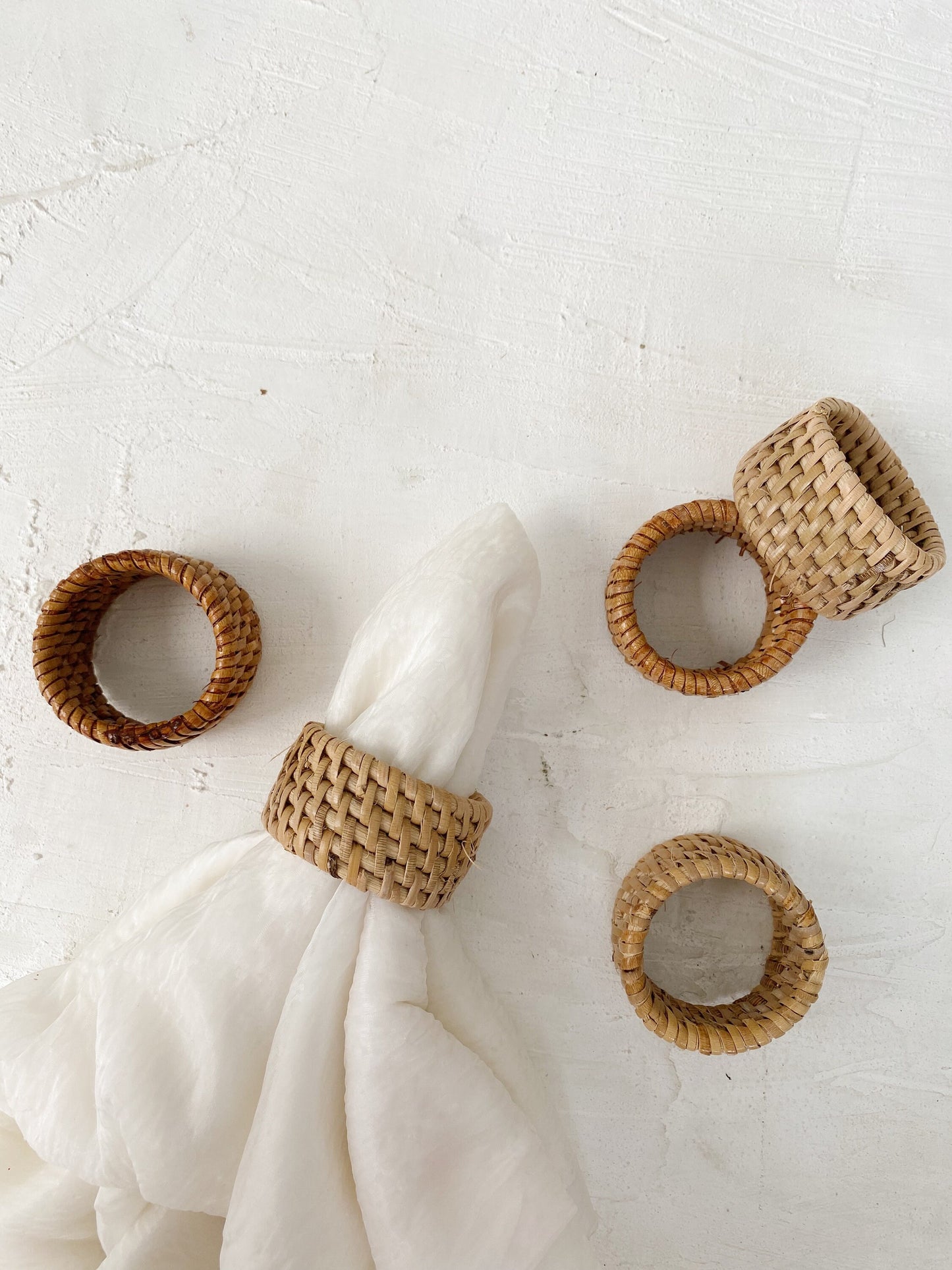 Set of Rattan Napkin Ring