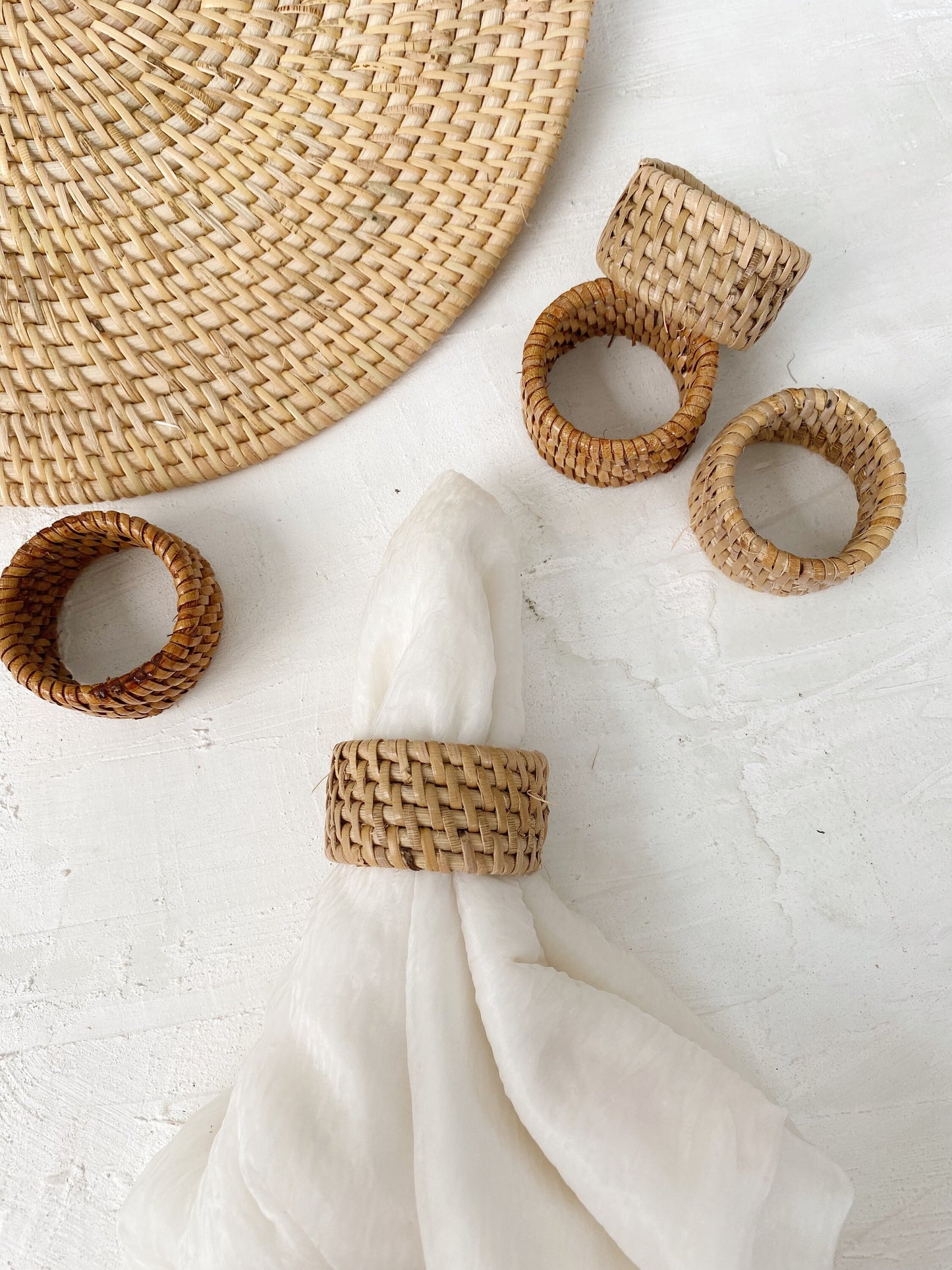 Set of Rattan Napkin Ring