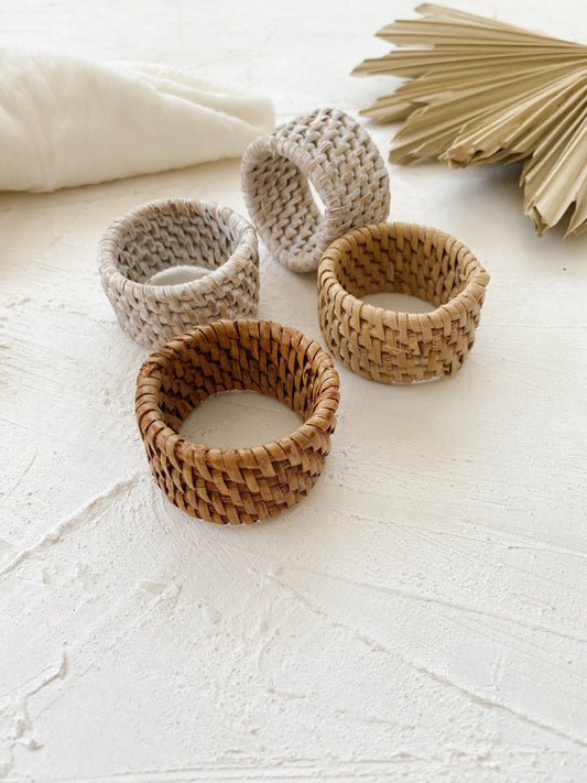 Set of Rattan Napkin Ring