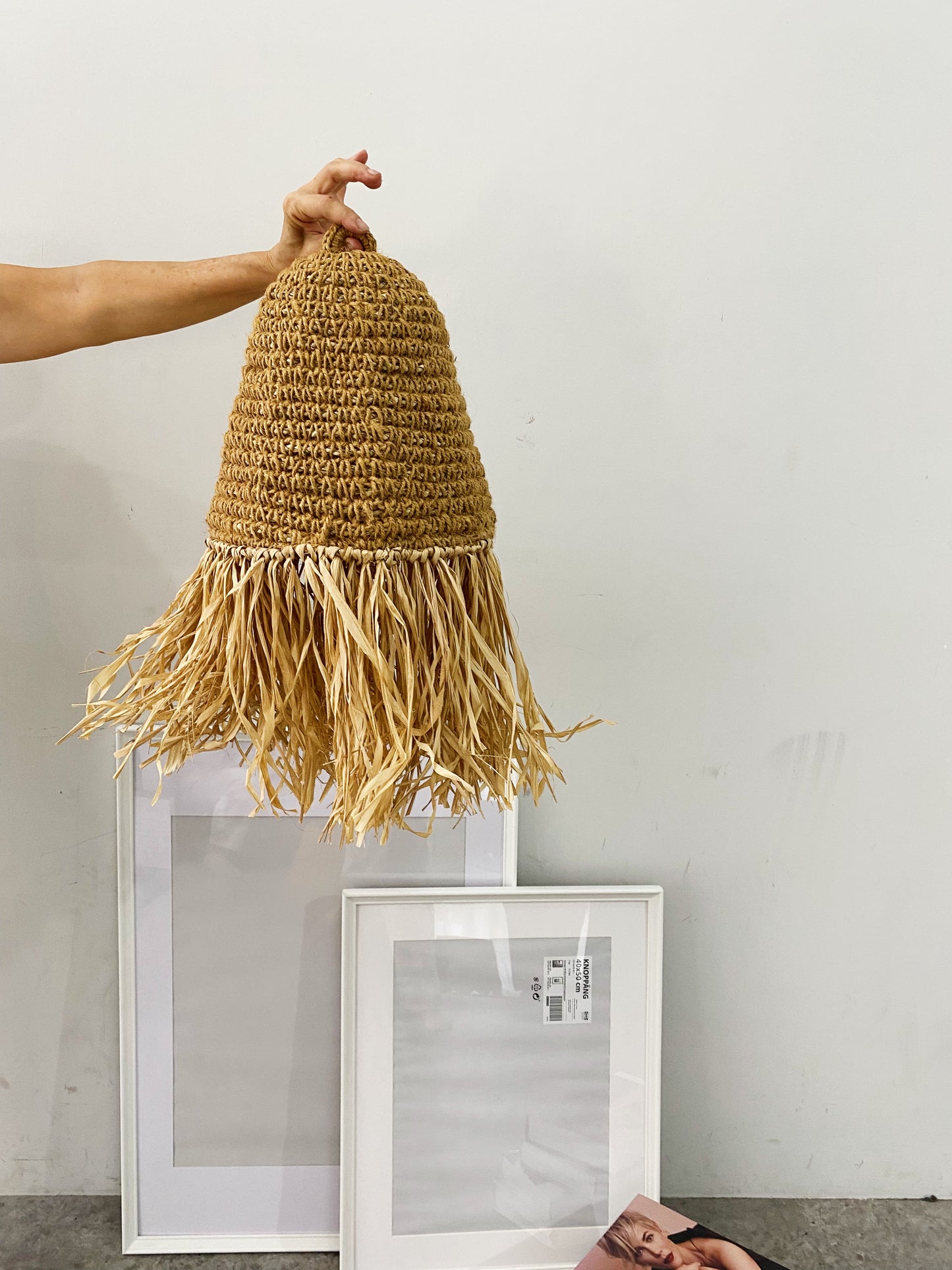 Jute Raffia Fringe Pendant Light