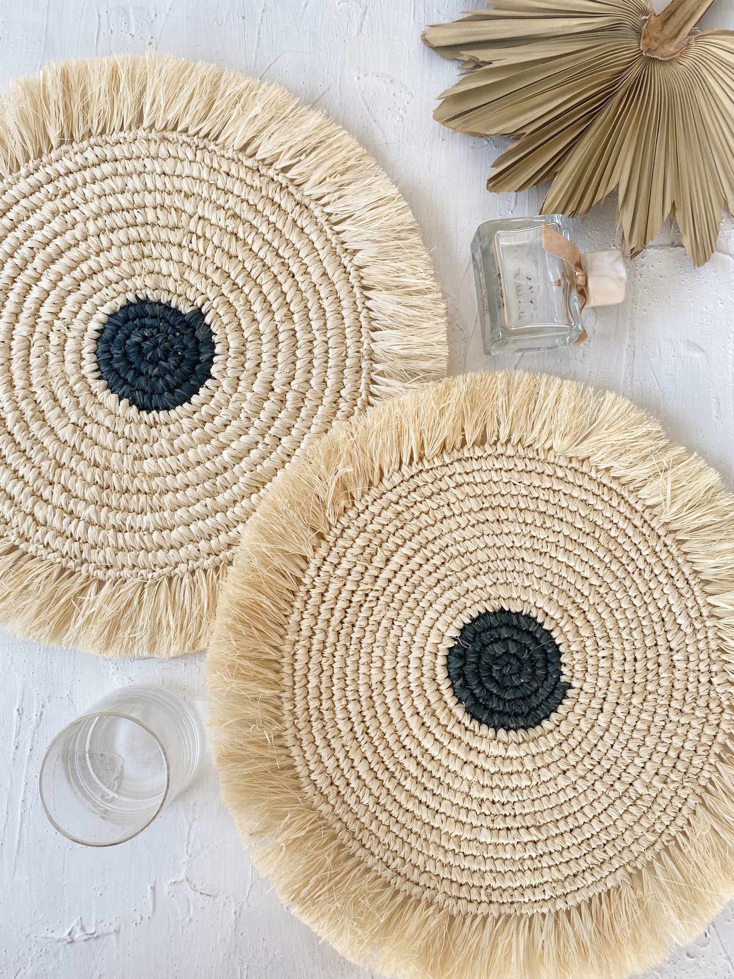 Bleach Mix Raffia Fringe Placemats