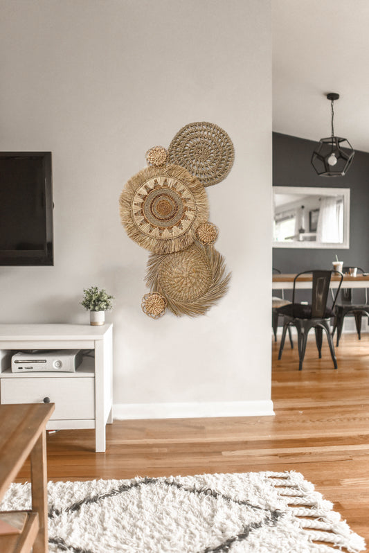 Set of 6 Boho Wall Basket with Fringe