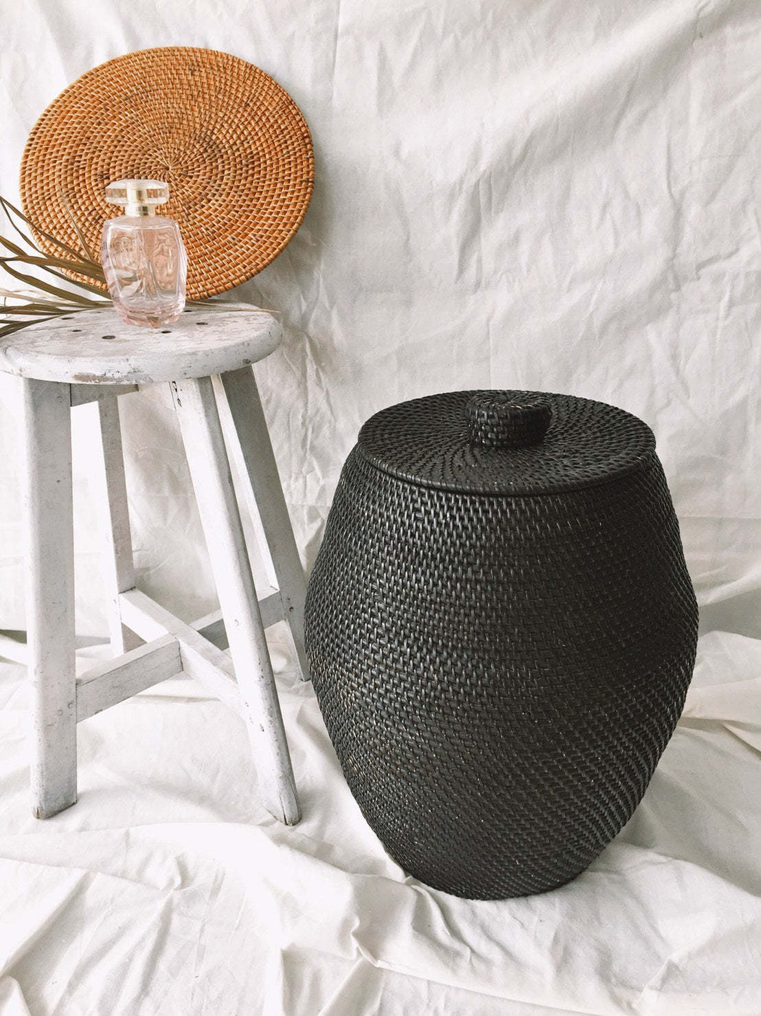 Black Rattan Basket