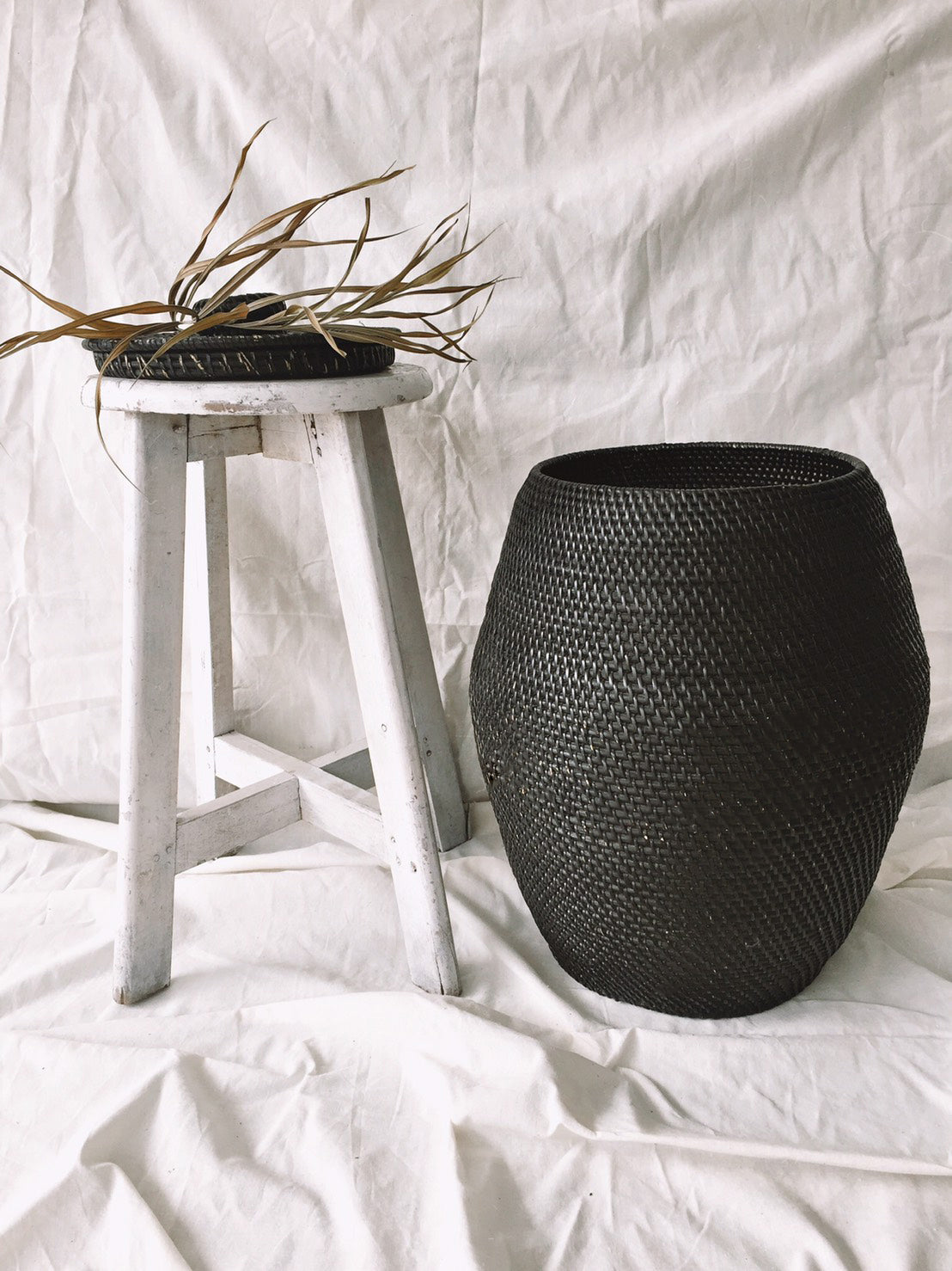 Black Rattan Basket
