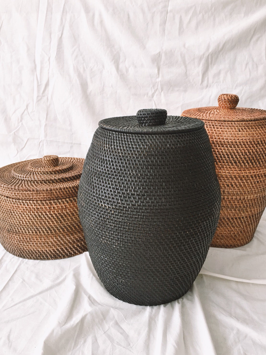Black Rattan Basket