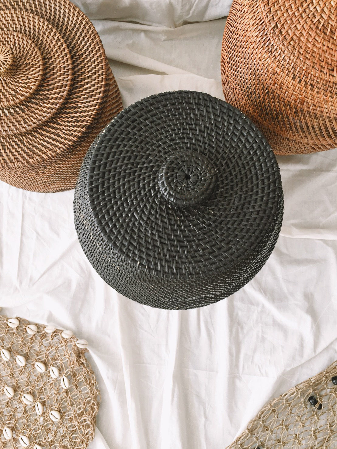 Black Rattan Basket
