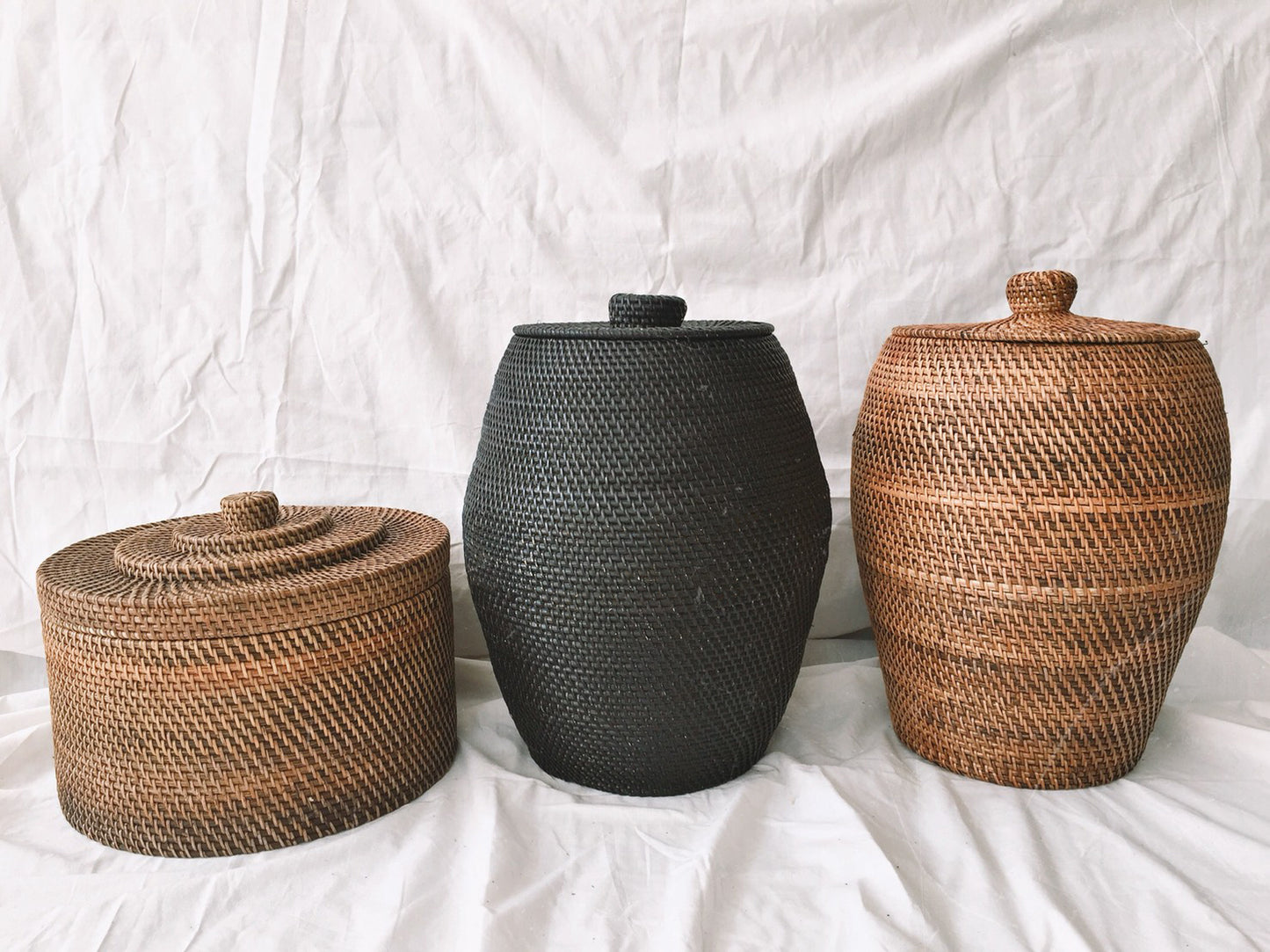 Black Rattan Basket