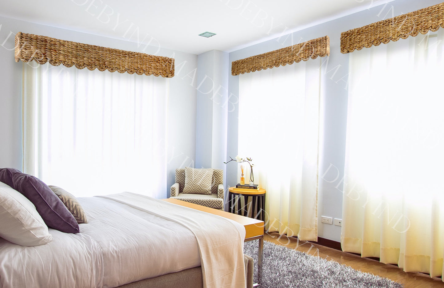 Scallop Water Hyacinth Window Pelmet