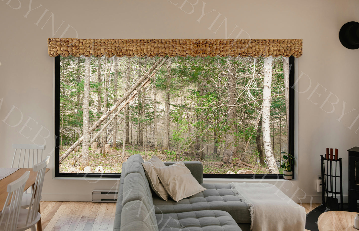 Scallop Water Hyacinth Window Pelmet