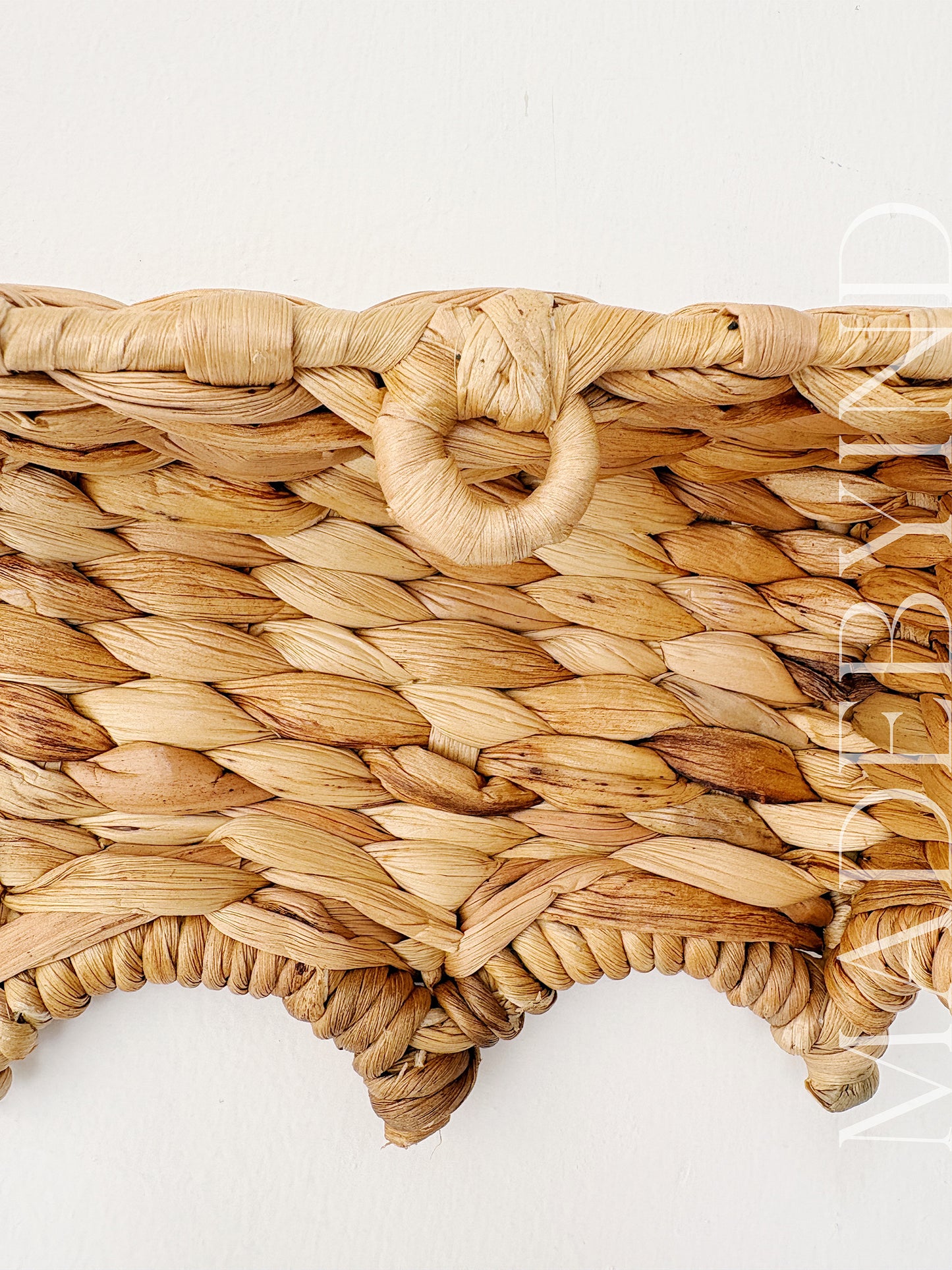 Handwoven Wave Scallop Edge Window Valance, Curved Pelmet Window Cover