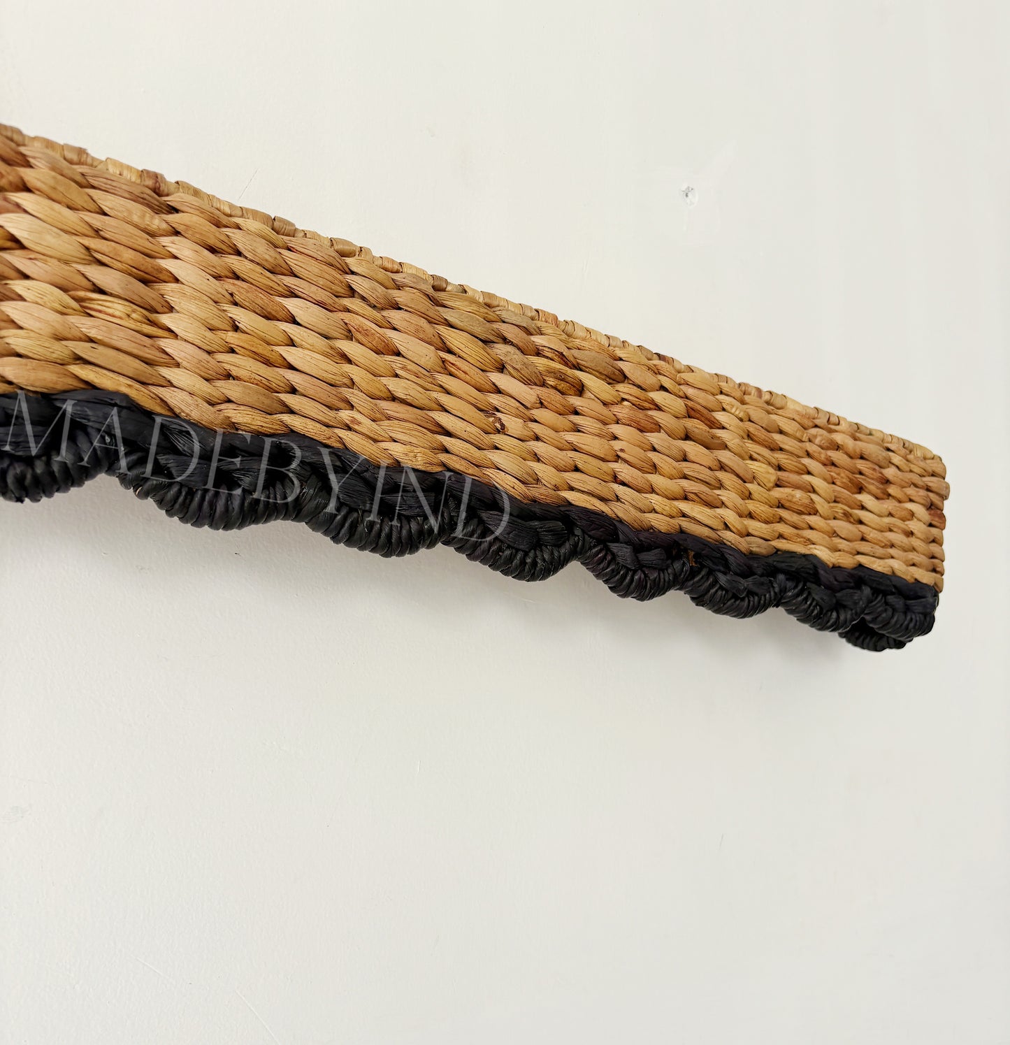 Black Edge Scallop Water Hyacinth Window Pelmet