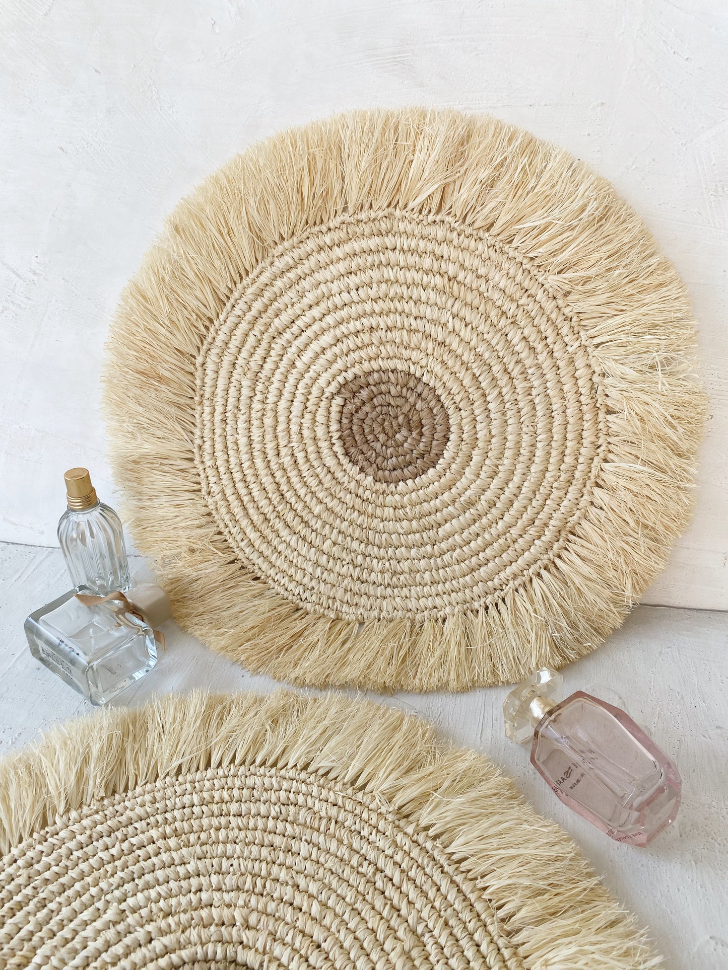 Bleach Natural Mix Raffia Fringe Wall Basket